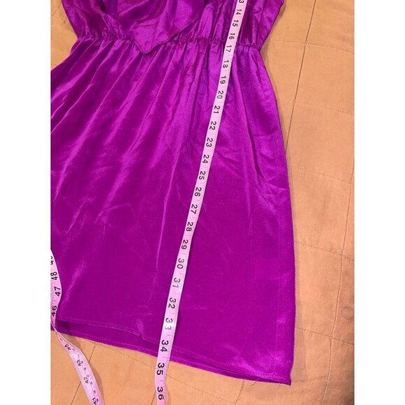 Amanda Uprichard Pink Flutter Sleeve 100% Silk Ruffle Mini Dress Women's Size M - Picture 6 of 8